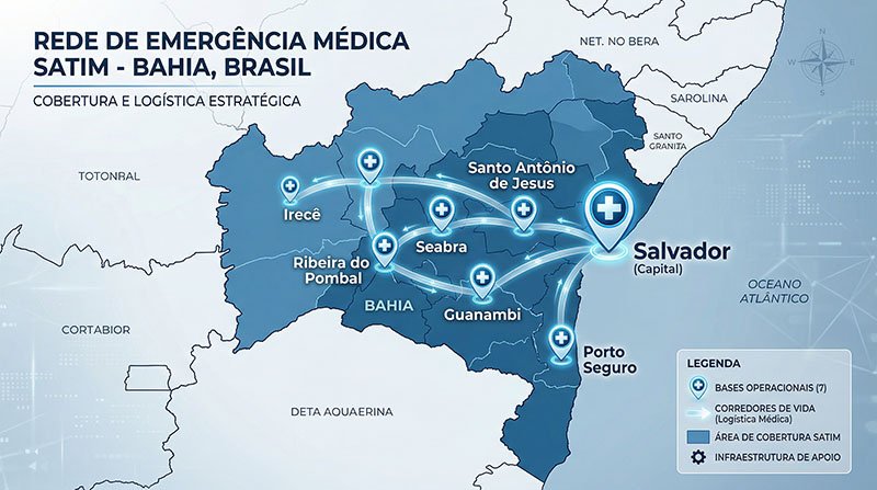 Bases estratégicas com ambulância em Porto Seguro da SATIM